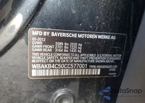 2012 BMW 740 Li z USA, uszkodzony, nr VIN WBAKB4C50CC577001